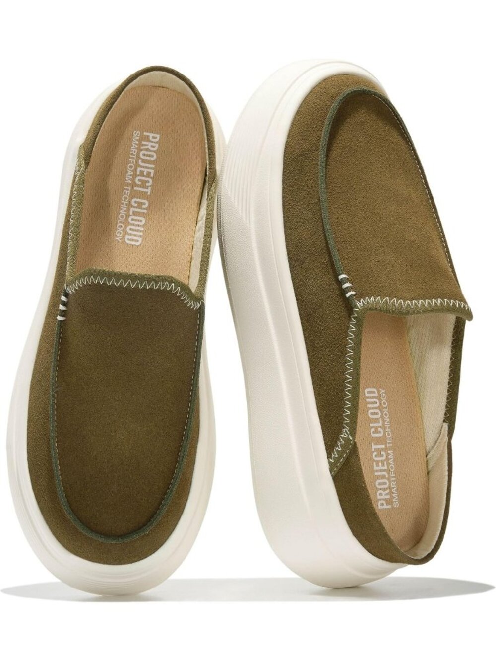 Women's Moss Suede Rubber Sole Clogs & Mules Stylish Non-Slip Loafers Shoes